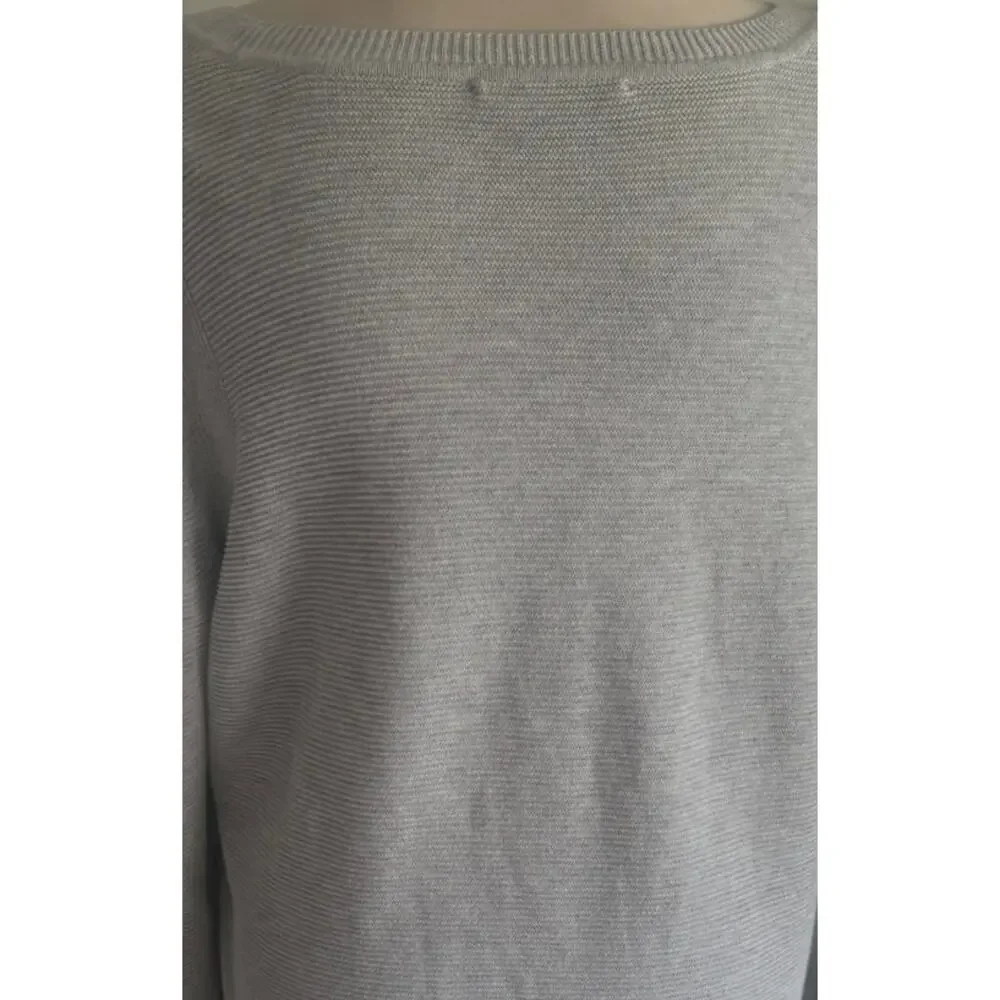 Hilary Radley Womens XXL Gray Round Neck Ribbed Sweater Layer Look